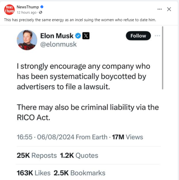 To think Elon has lost his mind?