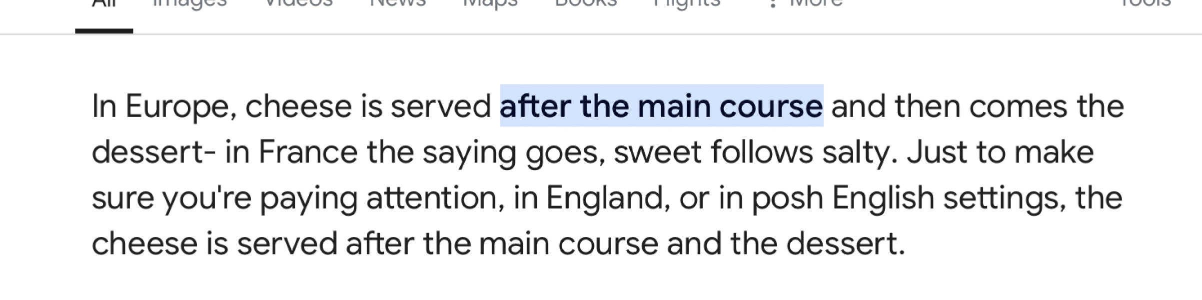 Two courses in a restaurant. Are you ordering....?