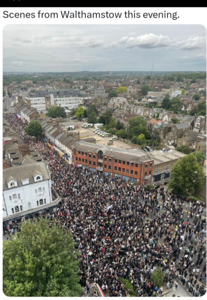 To be heartened to see anti-fascist rally going on tonight