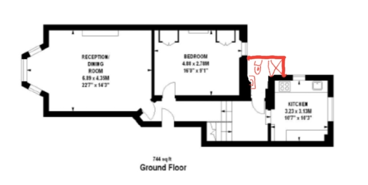 Where can I add a shower room in this floorplan?