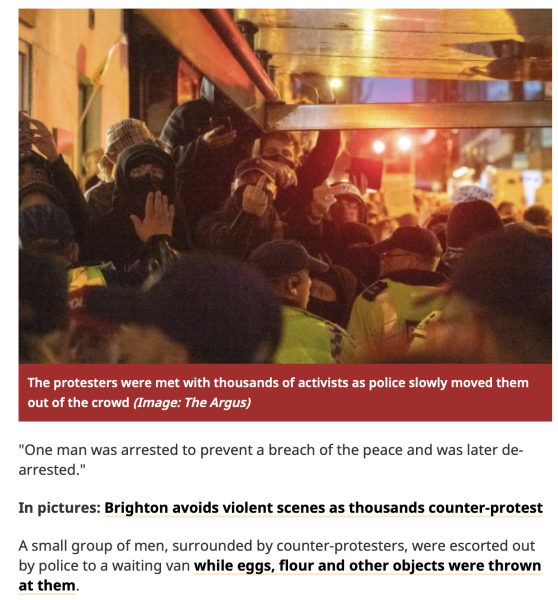 If Brighton can protest peacefully so can the
