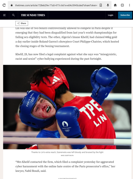 Thread 4: TWO “Female Boxers” Set To Compete At Paris 2024 Were Previously Disqualified From Women’s World Championship For Having “XY Chromosomes”