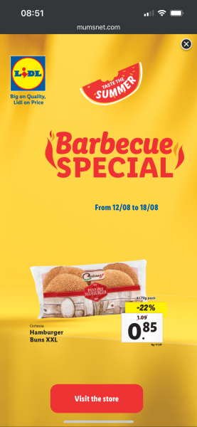 The Lidl popup add