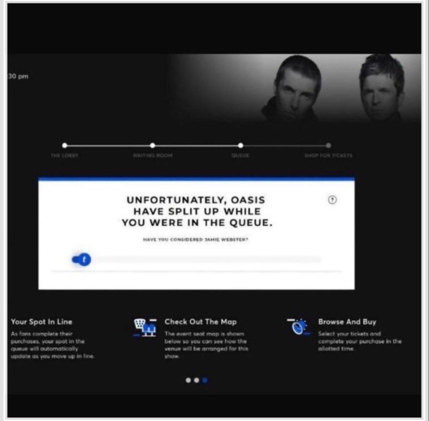 Oasis ticketmaster issues
