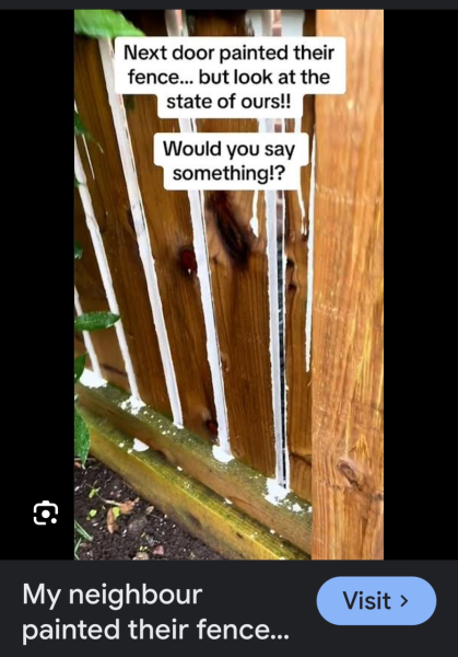 Neighbours painted out new fence