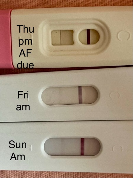 No period , very faint positives