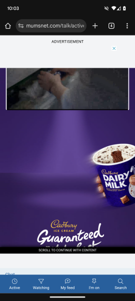 Pop-up advert that won’t go away.