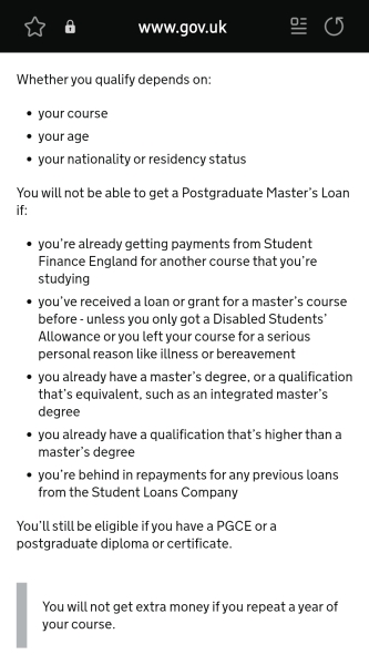 If my dc retakes his second year of uni can he still do a Masters?