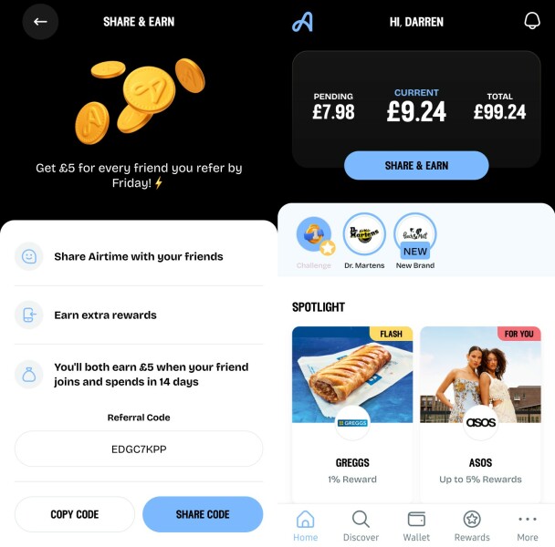 AIRTIME REWARDS £5 FREE  GET AUTOMATIC CASHBACK JUST LINK YOUR BANK CARDS!