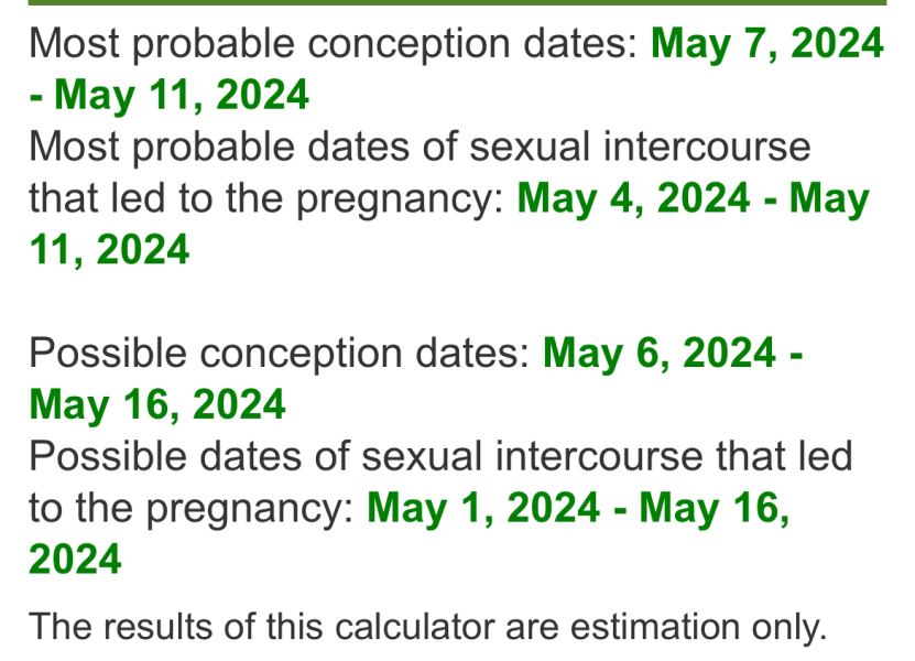 When did i conceive?