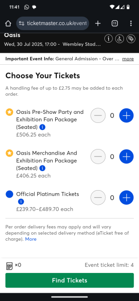 Oasis tickets