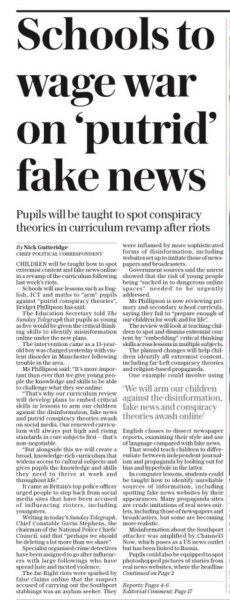 Schools to wage war on putrid fake news