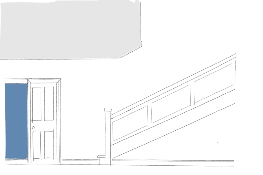 How would you do this picture rail? (Stair well)