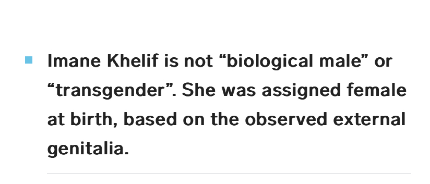 To think the Khelif issue is now raising more big questions in sport