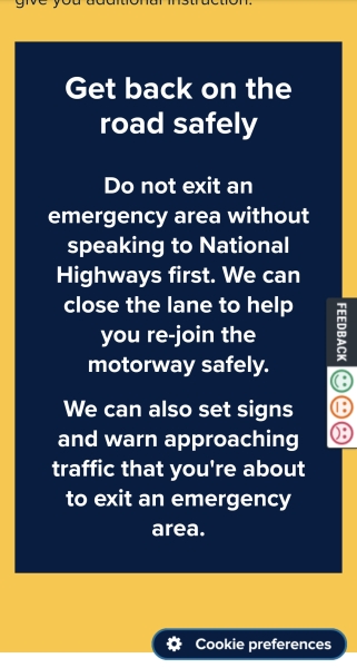 to stop in motorway SOS lay-by so DD could wee
