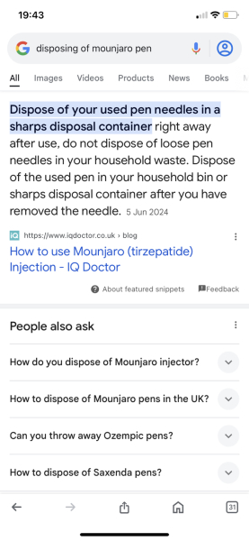 What happens to the needles and pens?