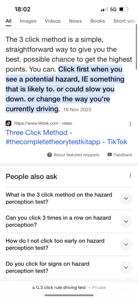 Theory test - recent
