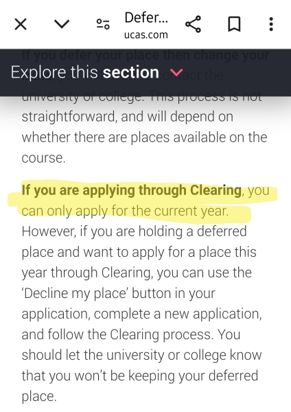Options for university