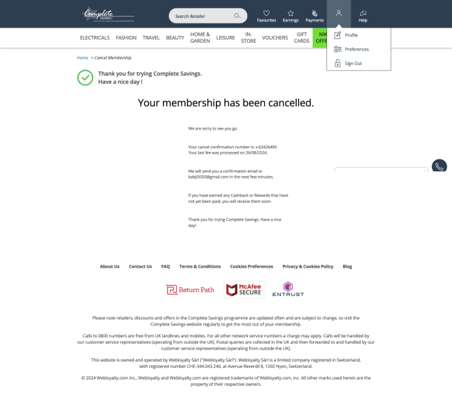 A company called 'Complete Savings' are stealing money from my bank account