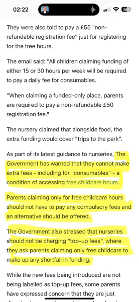£75 Admin fee for 30 hours free childcare?