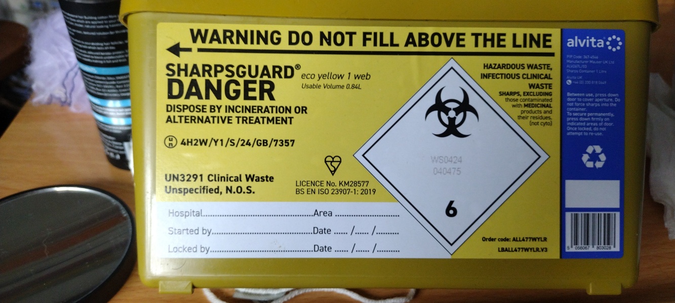 What happens to the needles and pens?