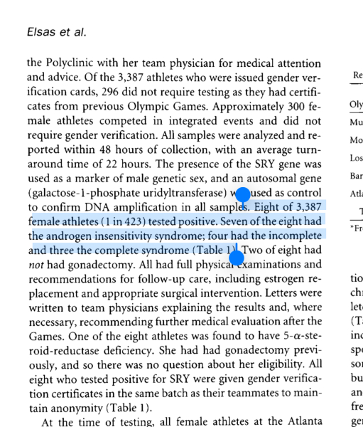 The IOC: “ we don’t want a return to the bad old days of sex testing”