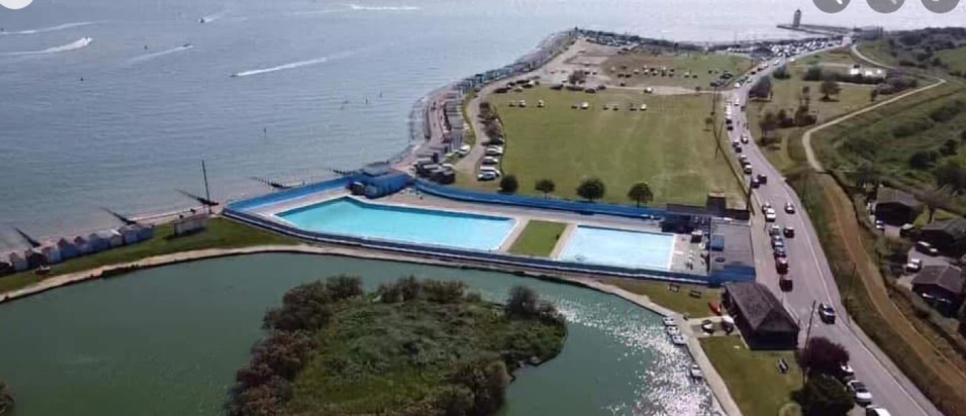 Where was this outdoor swimming place near Frinton or Southend-on-Sea?