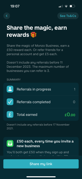 Monzo bank - free £50 - sign up and payment made within 7 days