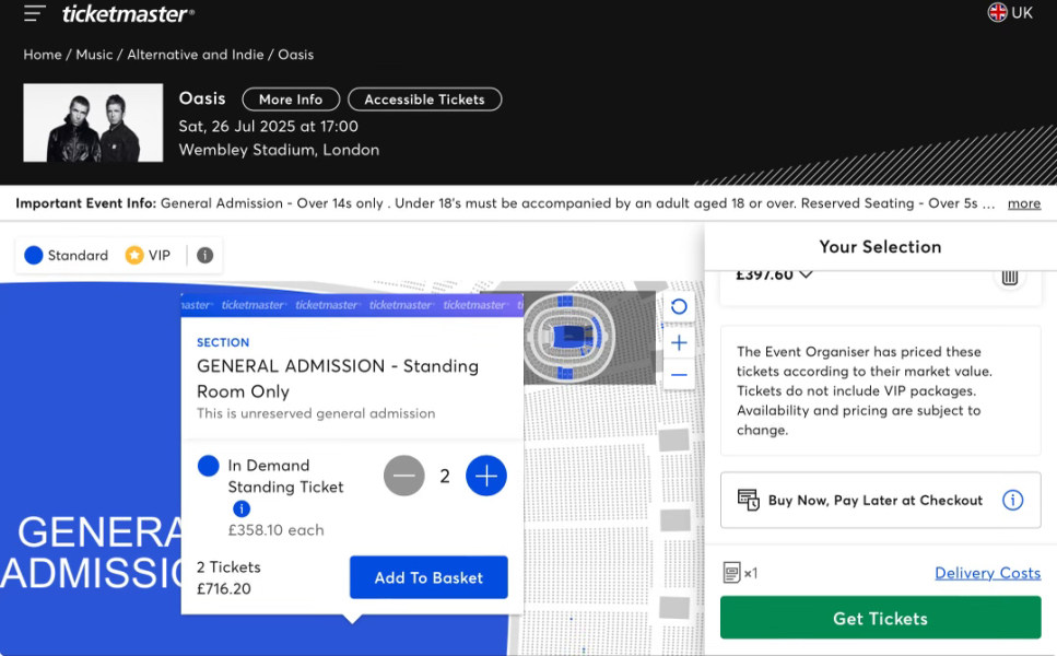 Oasis tickets