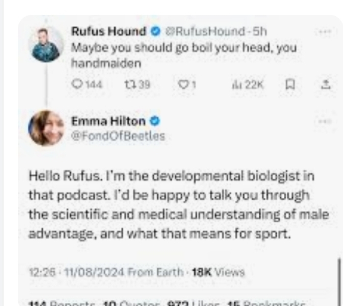 Rufus Hound - which woman has he suggested should boil her own head? *