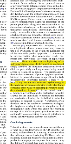 “Gender dysphoria in adolescence: examining the rapid-onset hypothesis” (‘Neuropsychiatrie’ [July 2024])