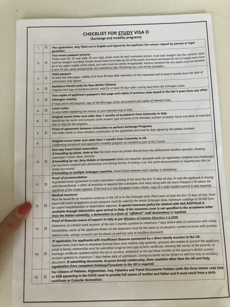 Italy Visa - Insurance ‘affidavit’