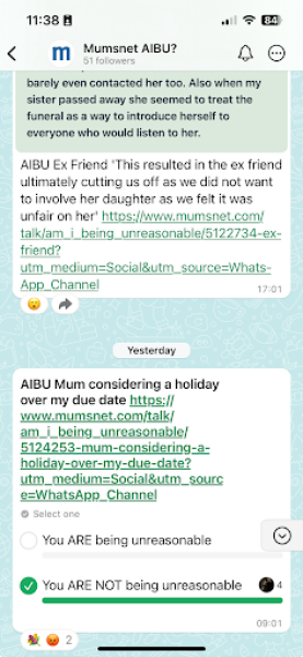 AIBU to ask you to follow us on WhatsApp?