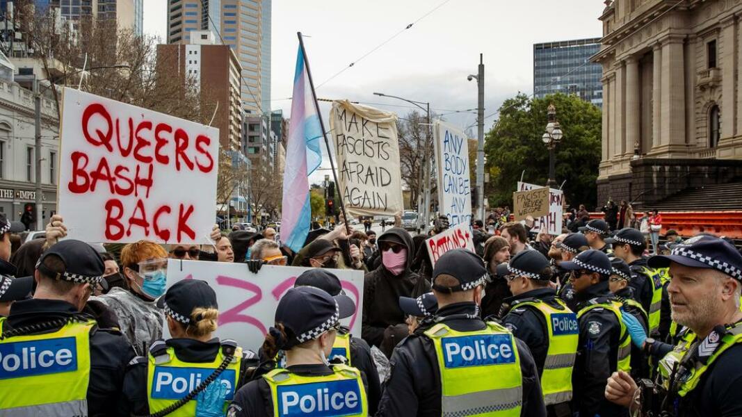 Melbourne - women's rights rally disrupted by trans rights activists