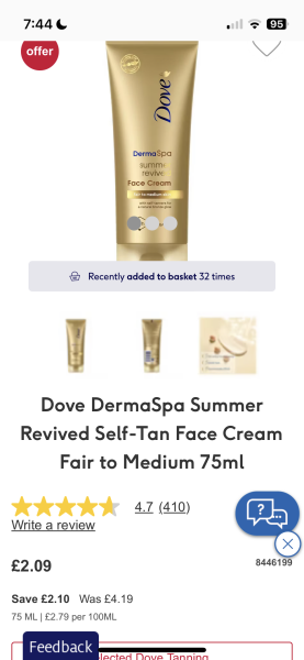 False tan on face