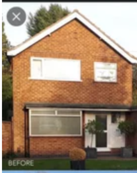 Exterior 1970s house makeover