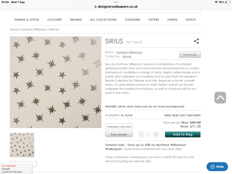 Navy wallpaper with metallic stars?