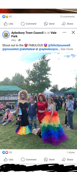 My towns family friendly pride event took place today. They're celebrating it on Facebook, think that'll be a complaint tomorrow