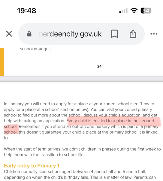 Scottish - no place in school please help!