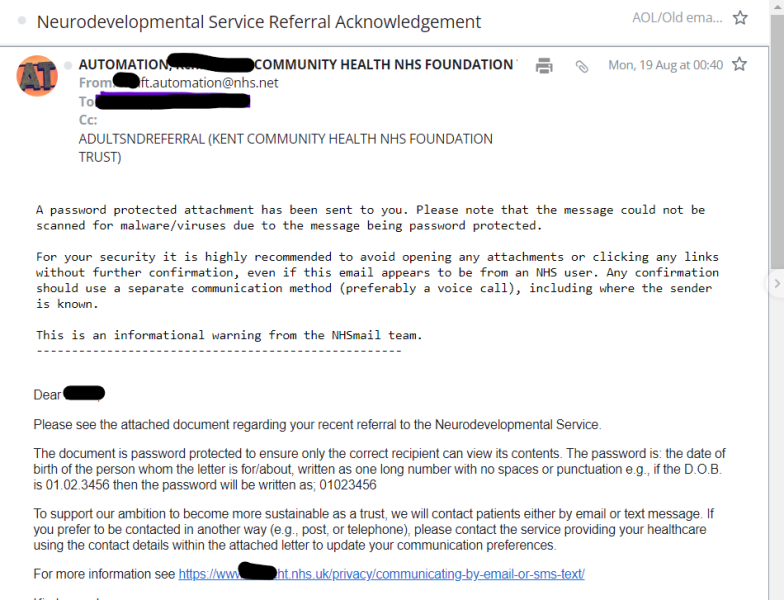 To think this NHS email looks spammy?