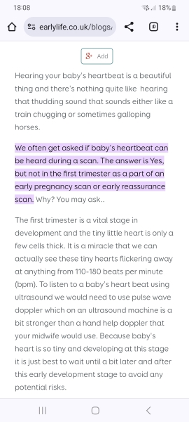 Dangers of listening to fetus heartbeat in first trimester. Any sonographers out there??