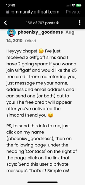 Is this a bit weird? Giffgaff sims through my door