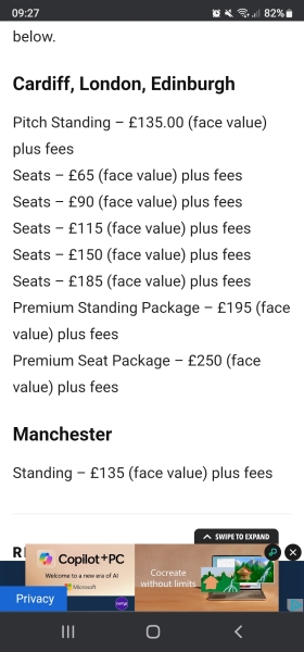 Oasis tickets