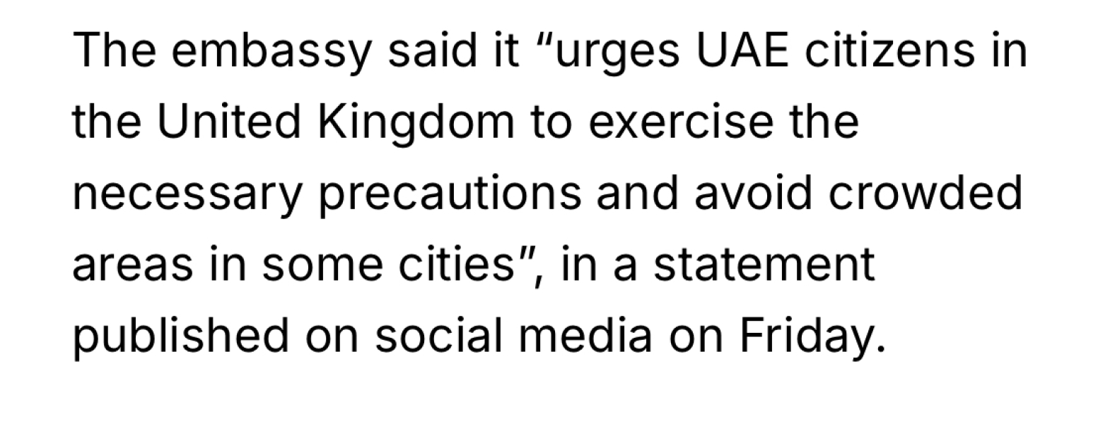 Friend giving safety tips for London?