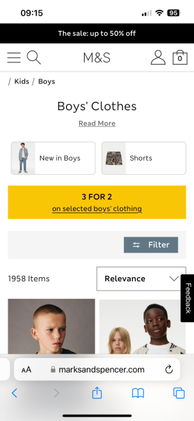 To get “girls” stuff when I search for “boys”