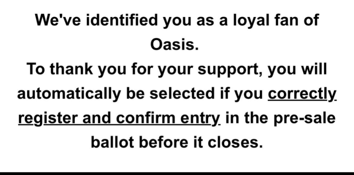 Oasis tickets
