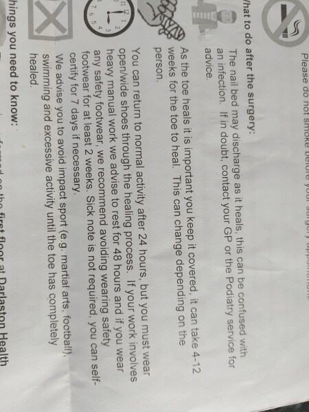 Shoes for after ingrown toenail surgery