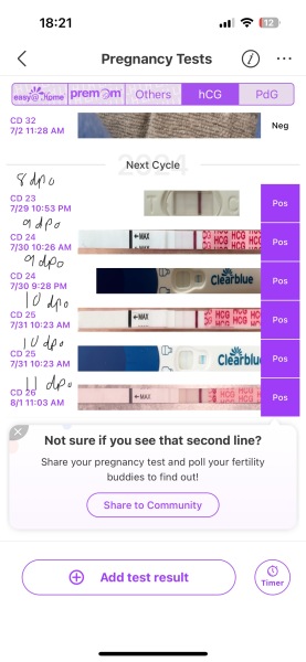 Line progression- 8/9DPO- 11/12DPO