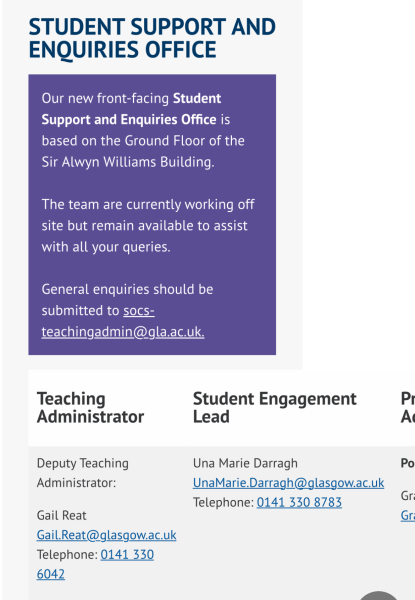 Glasgow Uni timetable nightmare