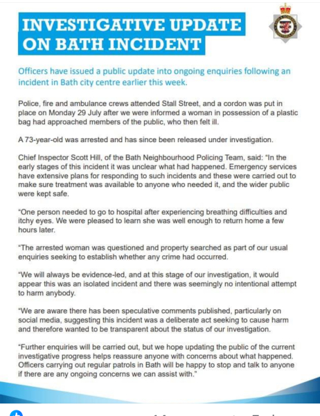 Possible Chemical Attack in Bath